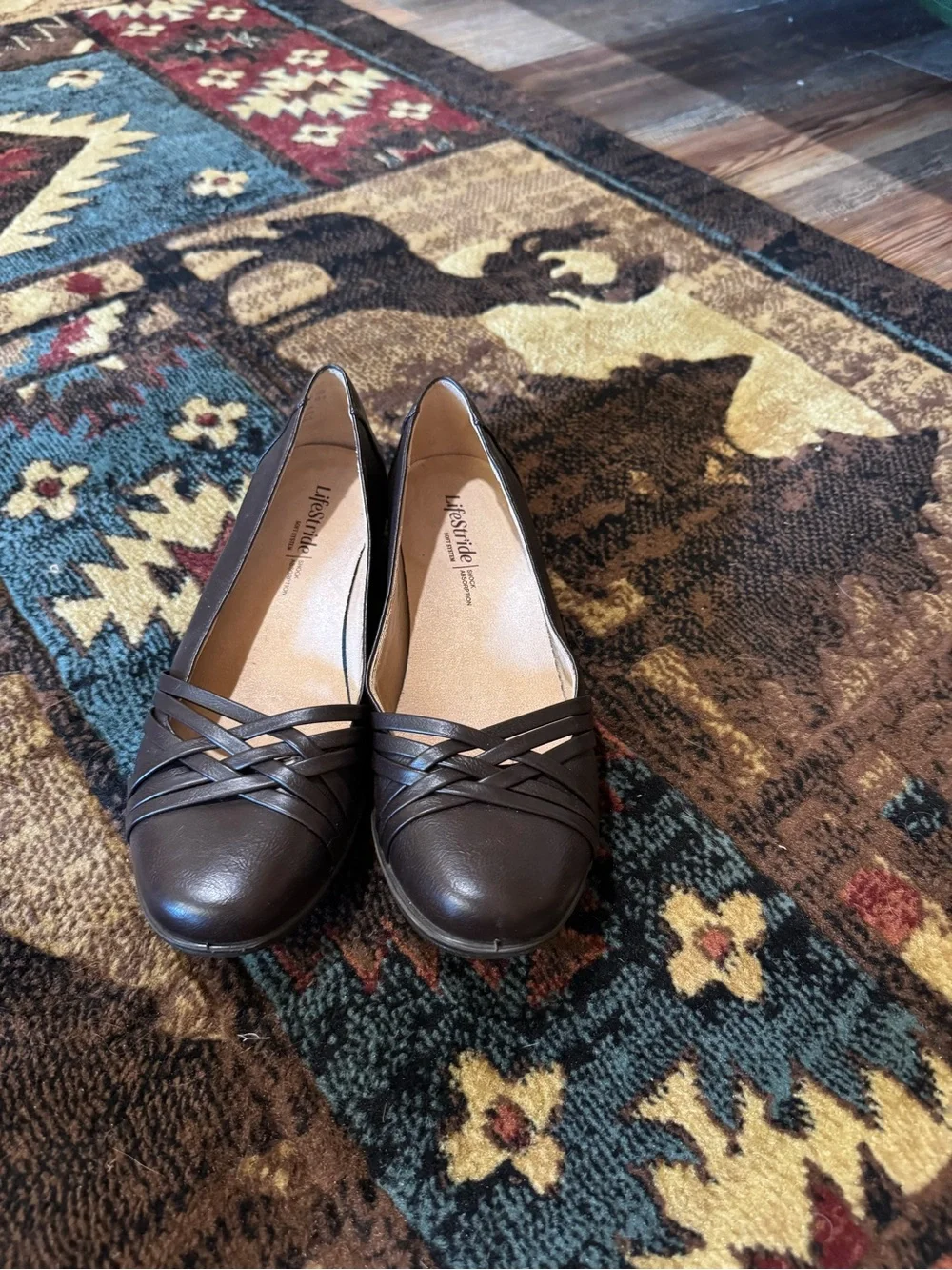 Life Stride Women’s Brown Comfort Ballet Flats